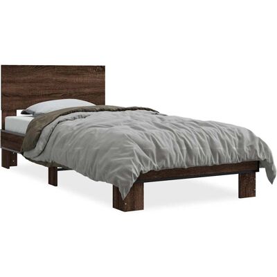 vidaXL Bettgestell Braun Eiche 90x200cm - Bettgestell vidaXL Bettgestell Braun Eiche 90x200cm - Bettgestell