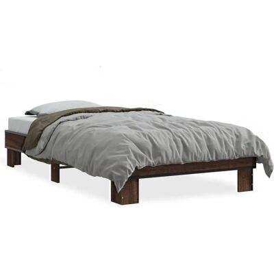 vidaXL Bettgestell Sonoma-Eiche Holzmetall 75x190 cm vidaXL Bettgestell Sonoma-Eiche Holzmetall 75x190 cm