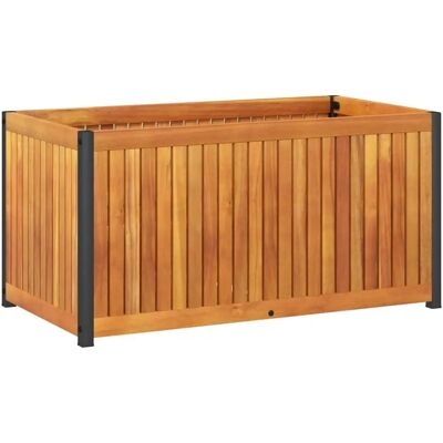 vidaXL Gartenpflanzkübel 85x45x44 cm Massives Akazienholz und Stahl - Gartenpflanzkübel vidaXL Gartenpflanzkübel 85x45x44 cm Massives Akazienholz und Stahl - Gartenpflanzkübel