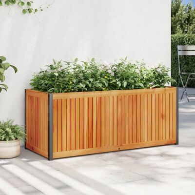 vidaXL Gartenschale 110x45x44 cm Massivholz Akazie und Stahl - Gartenschale vidaXL Gartenschale 110x45x44 cm Massivholz Akazie und Stahl - Gartenschale