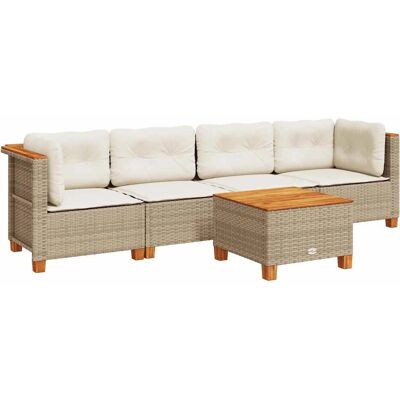 VidaXL Outdoor-Möbelset - Beiger, langlebiger Rattan - Garten, Terrasse VidaXL Outdoor-Möbelset - Beiger, langlebiger Rattan - Garten, Terrasse