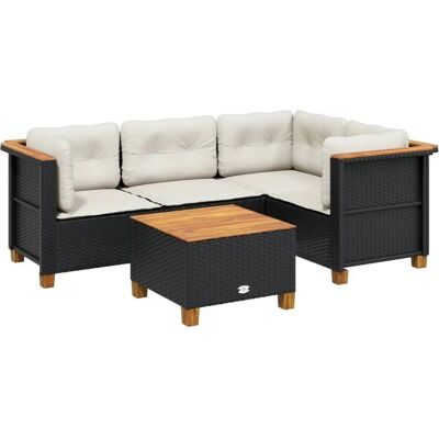 vidaXL Outdoor-Möbelset - Schwarz - Modulares Design - Wetterfest vidaXL Outdoor-Möbelset - Schwarz - Modulares Design - Wetterfest