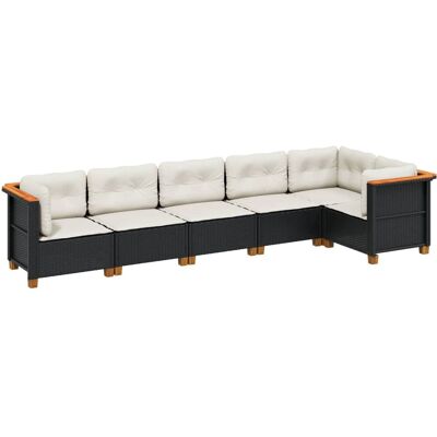 VidaXL Outdoor Möbel Set - Schwarz - 6-teiliges Gartensofa VidaXL Outdoor Möbel Set - Schwarz - 6-teiliges Gartensofa