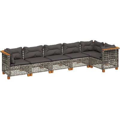 vidaXL 6-teilige Gartenmöbel-Set - Grau - Langlebig, Modular, UV-beständig vidaXL 6-teilige Gartenmöbel-Set - Grau - Langlebig, Modular, UV-beständig