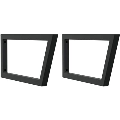 vidaXL Zwarte Stalen Trapezium Plankendragers - 2 stuks vidaXL Zwarte Stalen Trapezium Plankendragers - 2 stuks
