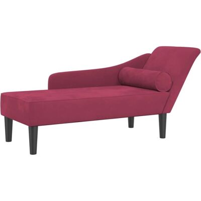 vidaXL - Lounge stol - Bourgogne - Fløjl - 141x55,5x66,5 cm vidaXL - Lounge stol - Bourgogne - Fløjl - 141x55,5x66,5 cm