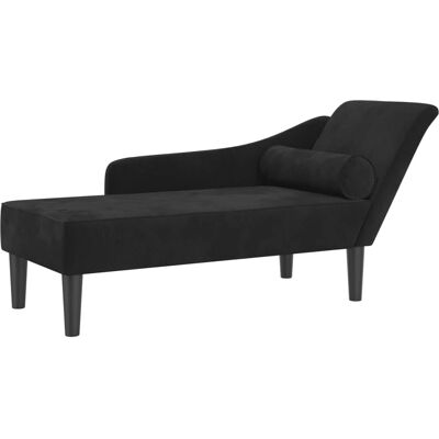 vidaXL Sort velour chaiselongue vidaXL Sort velour chaiselongue