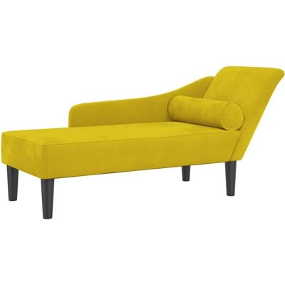 vidaXL Gult Fløjl Lounge Stol - Chaise Longue vidaXL Gult Fløjl Lounge Stol - Chaise Longue