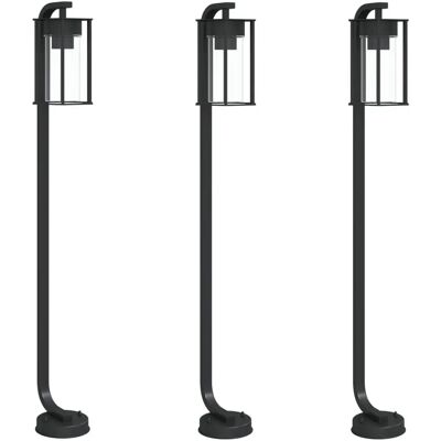 vidaXL Außenbodenlampen 3 Stück Schwarz 100 cm Edelstahl - Außenbodenlampen vidaXL Außenbodenlampen 3 Stück Schwarz 100 cm Edelstahl - Außenbodenlampen