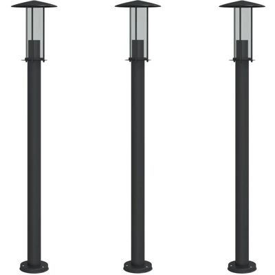 vidaXL Außenwandleuchten - 3 Stück Schwarz Edelstahl 100 cm vidaXL Außenwandleuchten - 3 Stück Schwarz Edelstahl 100 cm