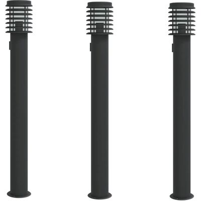 vidaXL Schwarze Außenfluter mit Steckdose - 110cm - Witterungsbeständig vidaXL Schwarze Außenfluter mit Steckdose - 110cm - Witterungsbeständig