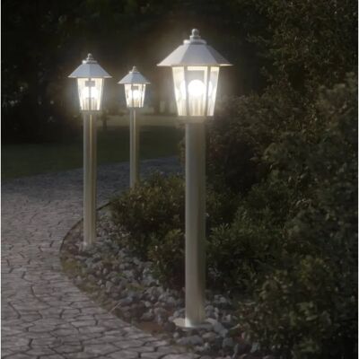 vidaXL Silber Außenbodenlampe 80 cm Wasserdicht Gartenscheinwerfer vidaXL Silber Außenbodenlampe 80 cm Wasserdicht Gartenscheinwerfer