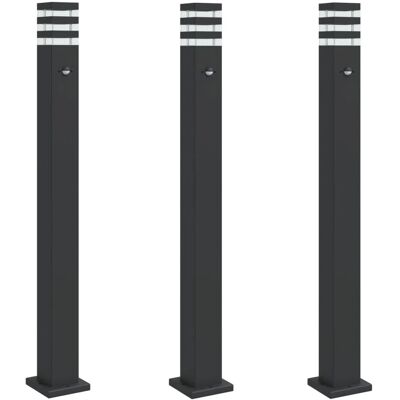 vidaXL Außenbodenleuchte - Sensor, 110cm, 3 Stk., Schwarz vidaXL Außenbodenleuchte - Sensor, 110cm, 3 Stk., Schwarz