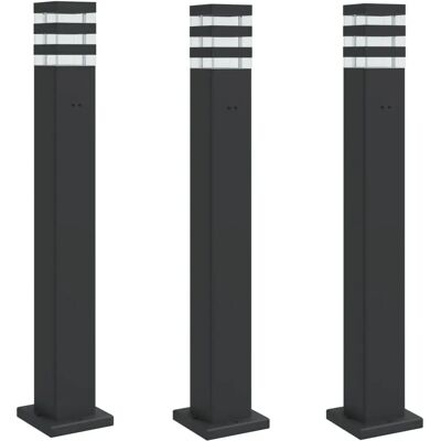 vidaXL Schwarze Außenbodenlampen-Set - 3 Stück 80cm vidaXL Schwarze Außenbodenlampen-Set - 3 Stück 80cm