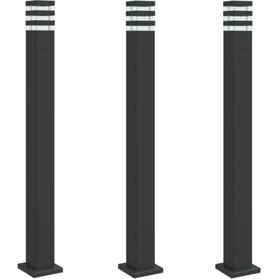 Lampadaire extérieur vidaXL avec capteurs - 3 pcs, noir, 110 cm - Lampes d'extérieur Lampadaire extérieur vidaXL avec capteurs - 3 pcs, noir, 110 cm - Lampes d'extérieur
