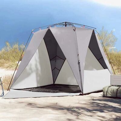 vidaXL Strandzelt 4 Personen Grau - Wasserdicht & Schnellaufbau vidaXL Strandzelt 4 Personen Grau - Wasserdicht & Schnellaufbau