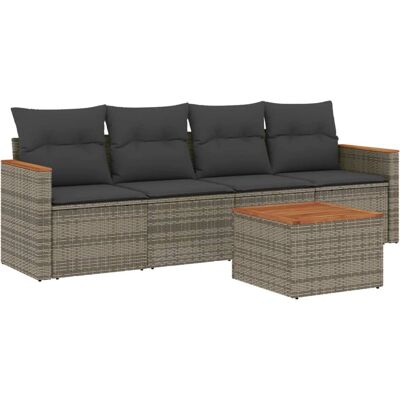 vidaXL Gartenmöbel-Set - Grau - Modulares Sofa vidaXL Gartenmöbel-Set - Grau - Modulares Sofa