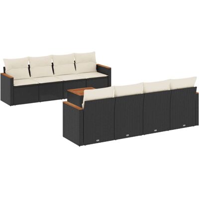 VidaXL Schwarz-Creme Gartenmöbel Set - 8-teiliges Sofa VidaXL Schwarz-Creme Gartenmöbel Set - 8-teiliges Sofa