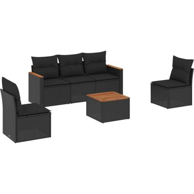 vidaXL Gartenmöbel-Set - Schwarz - Langlebiger Poly Rattan - Gartensofa vidaXL Gartenmöbel-Set - Schwarz - Langlebiger Poly Rattan - Gartensofa