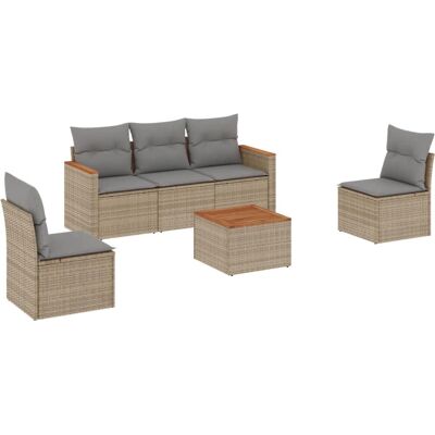 VidaXL Gartenmöbel-Set - Beige, Modular, Wetterfest VidaXL Gartenmöbel-Set - Beige, Modular, Wetterfest