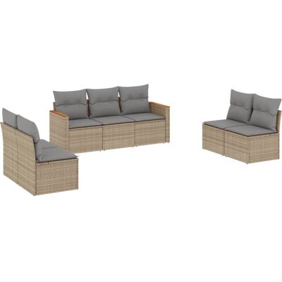 vidaXL Gartenmöbel-Set - Modulares Sofa Beige vidaXL Gartenmöbel-Set - Modulares Sofa Beige