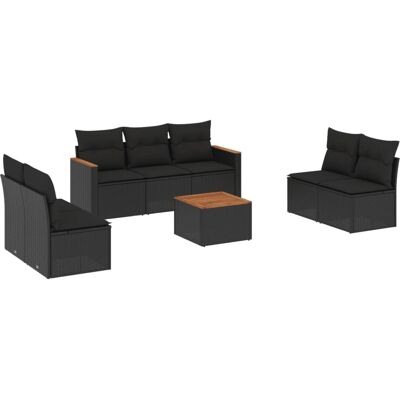 vidaXL Outdoor-Möbelset - Schwarz - Gartencouch Modular vidaXL Outdoor-Möbelset - Schwarz - Gartencouch Modular