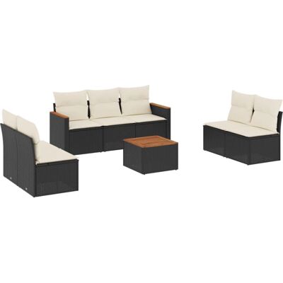 VidaXL Gartenset - Schwarz und Creme - Garten-Sofagarnitur 8-tlg VidaXL Gartenset - Schwarz und Creme - Garten-Sofagarnitur 8-tlg
