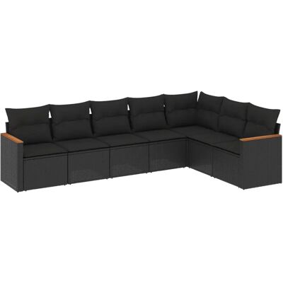 VidaXL Außenmöbel-Set - Schwarzes moduläres Gartensofa VidaXL Außenmöbel-Set - Schwarzes moduläres Gartensofa