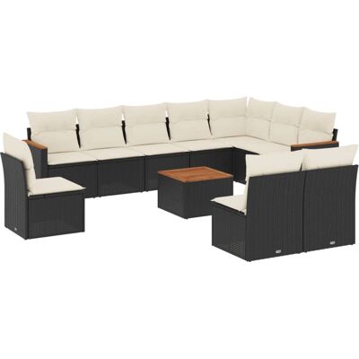 vidaXL 11-tlg. Garten-Sofagarnitur mit Kissen Beige vidaXL 11-tlg. Garten-Sofagarnitur mit Kissen Beige