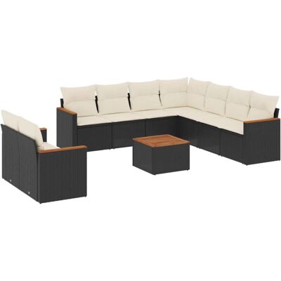 vidaXL Gartenmöbel-Set - Wetterfestes PE-Rattan, Beige vidaXL Gartenmöbel-Set - Wetterfestes PE-Rattan, Beige