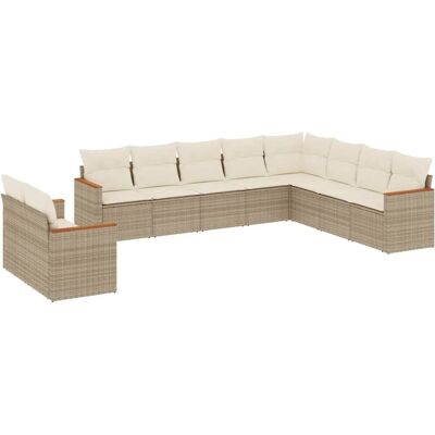 vidaXL Gartensofa-Set - Beige, Modulares Design, UV-beständig vidaXL Gartensofa-Set - Beige, Modulares Design, UV-beständig
