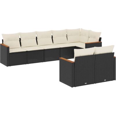 Vidaxl Ensemble de Canapés de Jardin 8 pièces - Noir et Crème - Publicité Vidaxl Ensemble de Canapés de Jardin 8 pièces - Noir et Crème - Publicité