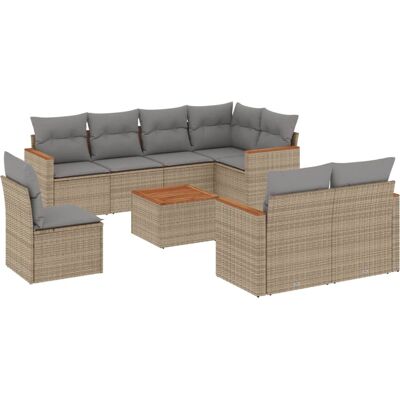 VidaXL Beiges Gartensofa-Set - Outdoormöbel VidaXL Beiges Gartensofa-Set - Outdoormöbel