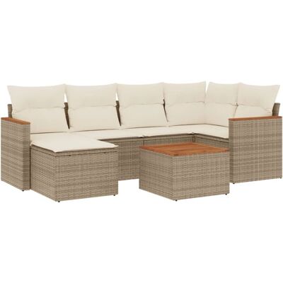 vidaXL 7-teilige Garten-Sofagarnitur - Langlebiges Poly Rattan, Modular vidaXL 7-teilige Garten-Sofagarnitur - Langlebiges Poly Rattan, Modular