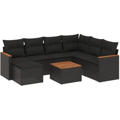 vidaXL 8-Teiliges Gartensofa-Set Schwarz vidaXL 8-Teiliges Gartensofa-Set Schwarz