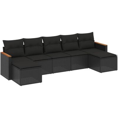 vidaXL 8-Teiliges Gartenmöbel-Set Schwarz - Modulares Design vidaXL 8-Teiliges Gartenmöbel-Set Schwarz - Modulares Design