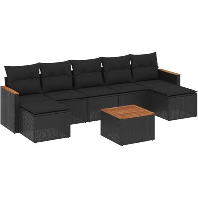 vidaXL Gartenmöbel-Set - Schwarz - 8-teiliges Sofa-Set vidaXL Gartenmöbel-Set - Schwarz - 8-teiliges Sofa-Set