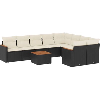 VidaXL Outdoor-Möbelset - Schwarz & Creme - Gartensofa 8 Stück VidaXL Outdoor-Möbelset - Schwarz & Creme - Gartensofa 8 Stück