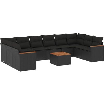Vidaxl Gartenmöbel-Set - Schwarz - Modulares, UV-beständig Vidaxl Gartenmöbel-Set - Schwarz - Modulares, UV-beständig