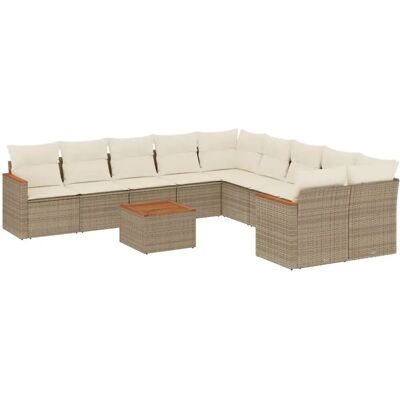 vidaXL 3258754 Gartensofa-Set - Rattan Beige vidaXL 3258754 Gartensofa-Set - Rattan Beige