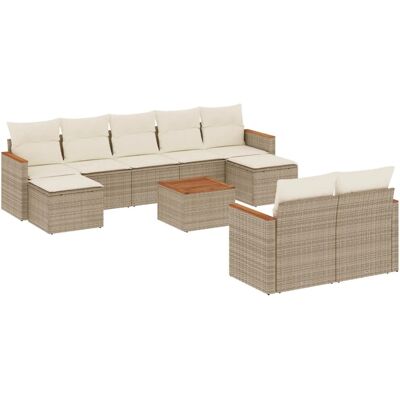 vidaXL 3258803 Outdoor-Möbelset - Beige, Modular, 9 Sitze vidaXL 3258803 Outdoor-Möbelset - Beige, Modular, 9 Sitze