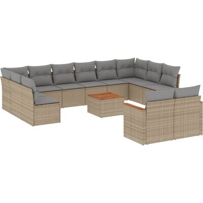vidaXL Beigefarbenes 13-teiliges Gartensofa-Set vidaXL Beigefarbenes 13-teiliges Gartensofa-Set