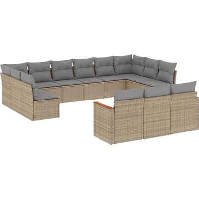 vidaXL Gartenmöbel-Set - Beige Poly Rattan, 13-teilig vidaXL Gartenmöbel-Set - Beige Poly Rattan, 13-teilig