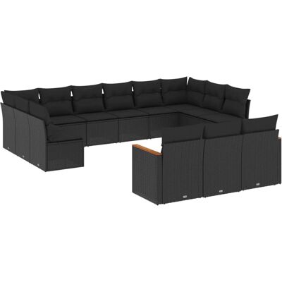 vidaXL Gartenmöbel-Set - 825291 - Langlebig, Modular, UV-beständig - Schwarz vidaXL Gartenmöbel-Set - 825291 - Langlebig, Modular, UV-beständig - Schwarz
