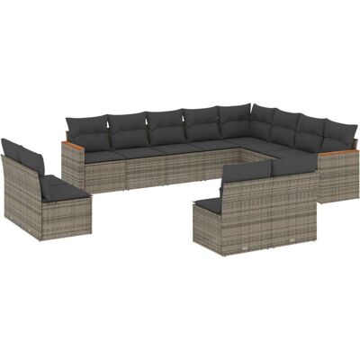 vidaXL Outdoor Möbelset - Beige - Gartensofa 12-tlg. vidaXL Outdoor Möbelset - Beige - Gartensofa 12-tlg.