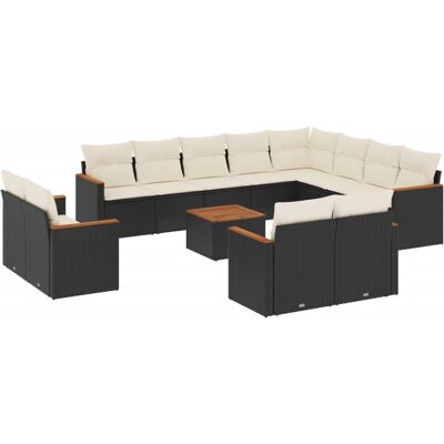 vidaXL Gartenmöbelset - Schwarz - Robustes PE Rattan-Design vidaXL Gartenmöbelset - Schwarz - Robustes PE Rattan-Design