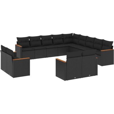 vidaXL Gartenmöbel-Set - Schwarz, 3-teilig vidaXL Gartenmöbel-Set - Schwarz, 3-teilig