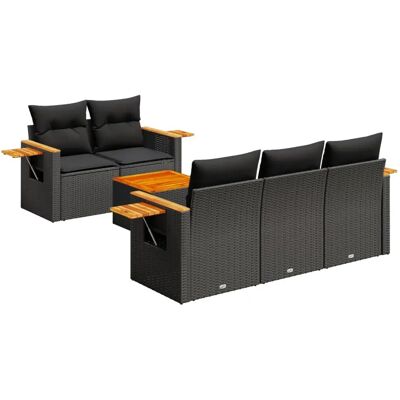 VidaXL Gartenset - Schwarz, 6-teiliges Sofa-Set VidaXL Gartenset - Schwarz, 6-teiliges Sofa-Set