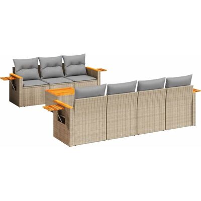 vidaXL Gartenmöbel-Set - Beige, 8-tlg., Rattan, Modular vidaXL Gartenmöbel-Set - Beige, 8-tlg., Rattan, Modular