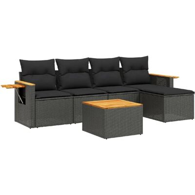 vidaXL 5-teiliges Gartensofa Set - Schwarz - Outdoor Möbel vidaXL 5-teiliges Gartensofa Set - Schwarz - Outdoor Möbel